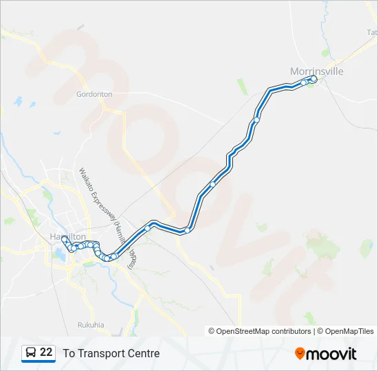 22 Bus Line Map