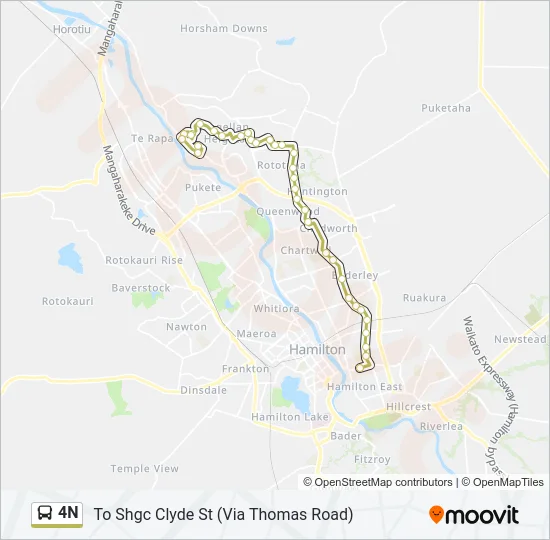 4N Bus Line Map