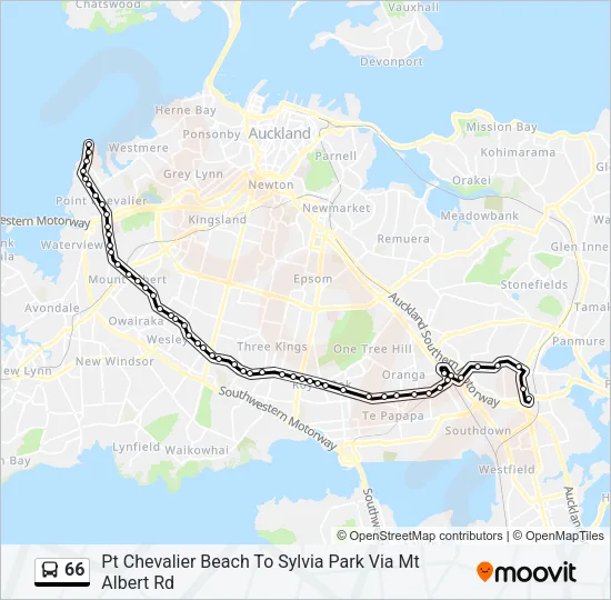 66 Bus Line Map