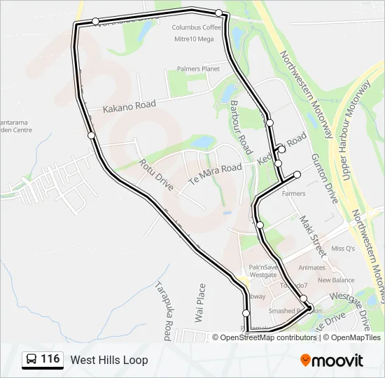 116 Bus Line Map