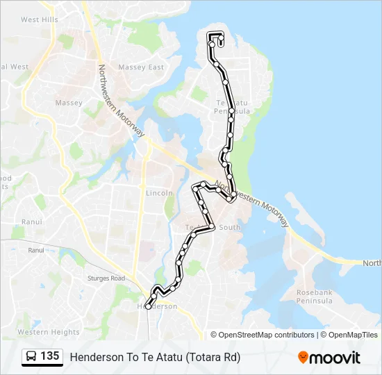 135 Bus Line Map