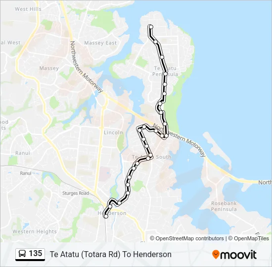 135 Bus Line Map
