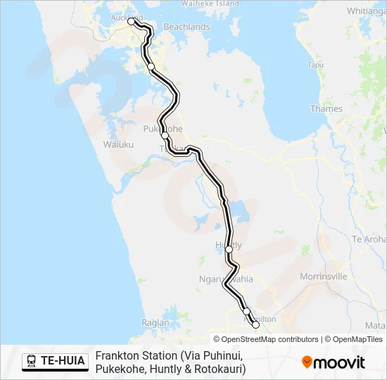 TE-HUIA Train Line Map