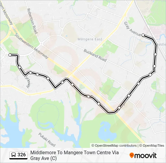 326 Route: Schedules, Stops & Maps - Middlemore To Mangere Town Centre ...