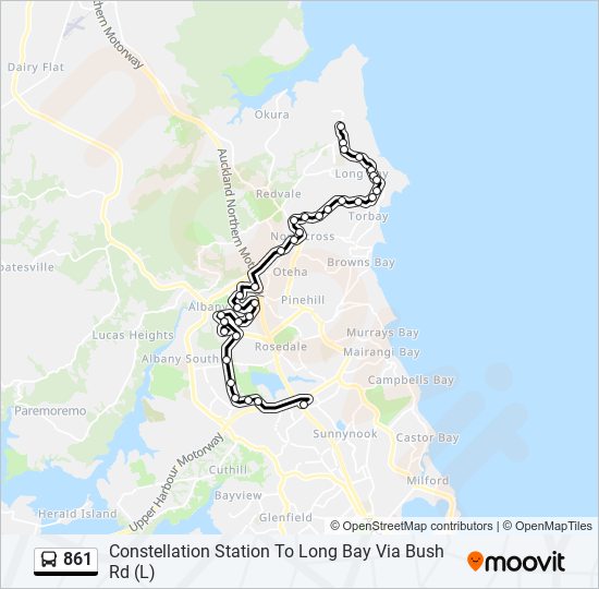861 bus Line Map