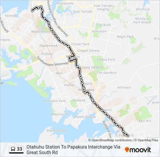 33 bus Line Map