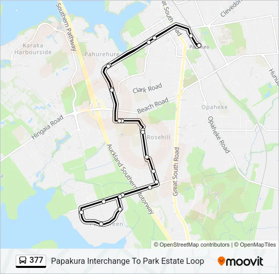 377 Bus Line Map