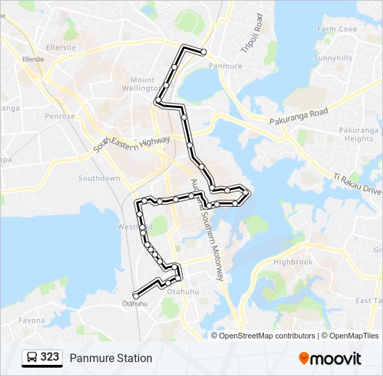 323 Route: Schedules, Stops & Maps - Panmure Station (Updated)