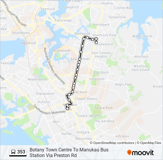 353 bus Line Map