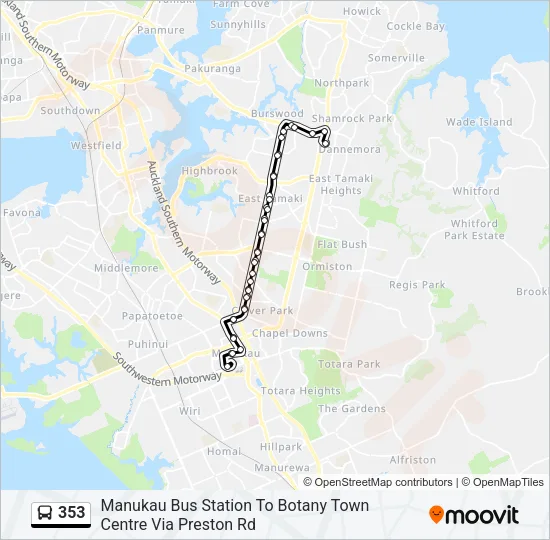353 Bus Line Map