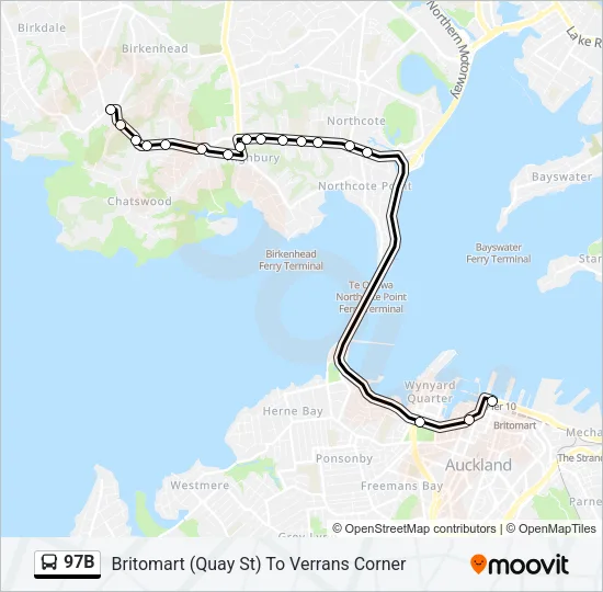 97B Bus Line Map