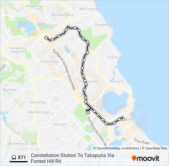 871 bus Line Map