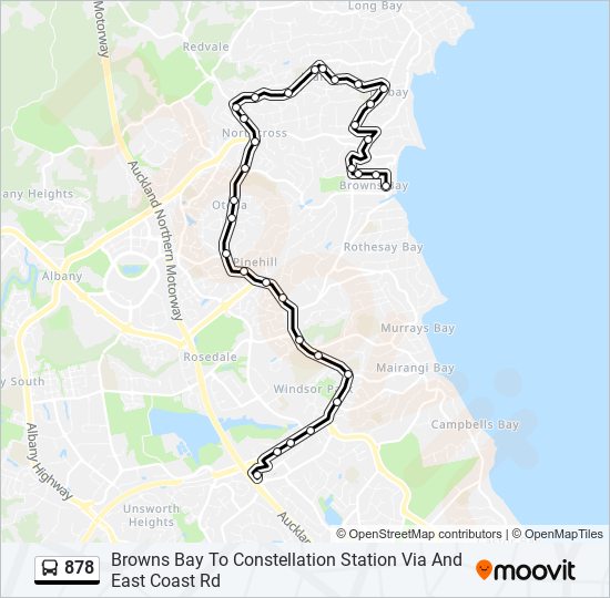 878 bus Line Map