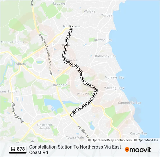 878 Bus Line Map