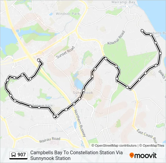 907 Bus Line Map