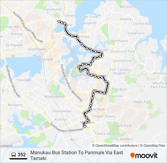352 bus Line Map