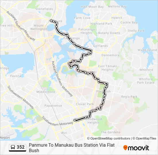 352 Route: Schedules, Stops & Maps - Panmure To Manukau Bus Station Via ...