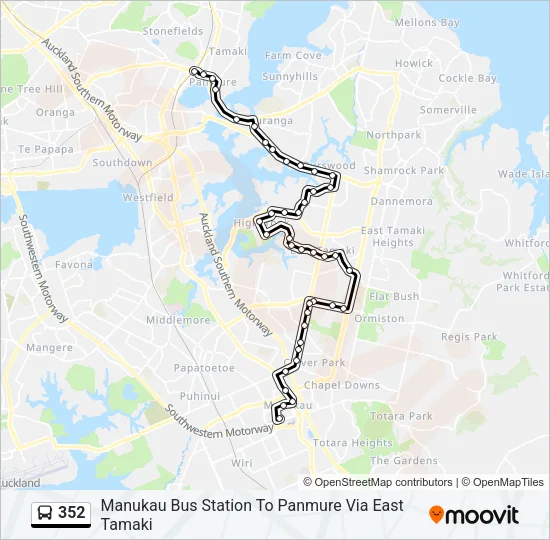 352 Bus Line Map