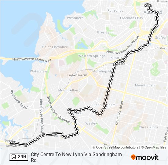 24r Route: Schedules, Stops & Maps - City Centre To New Lynn Via ...