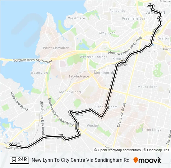 24R Bus Line Map