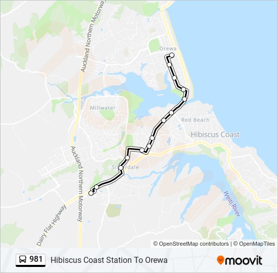 981 bus Line Map