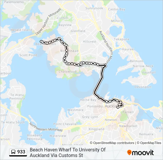 933 Bus Line Map