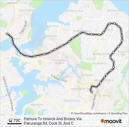 72C Bus Line Map
