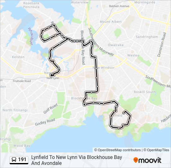 191 bus Line Map