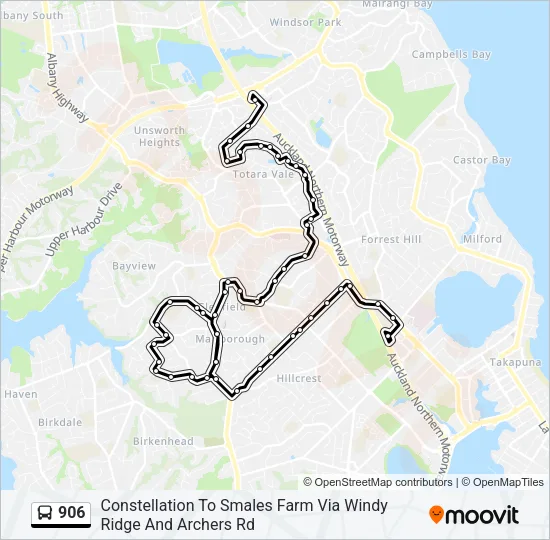 906 Bus Line Map