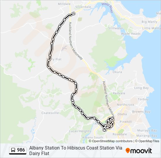 986 bus Line Map