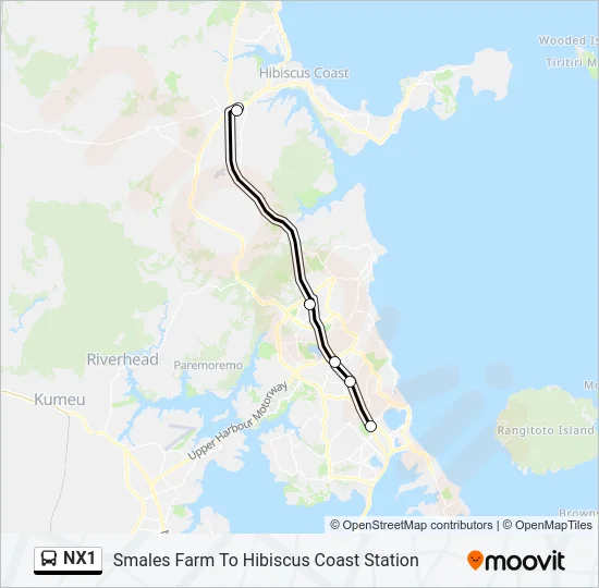NX1 Bus Line Map
