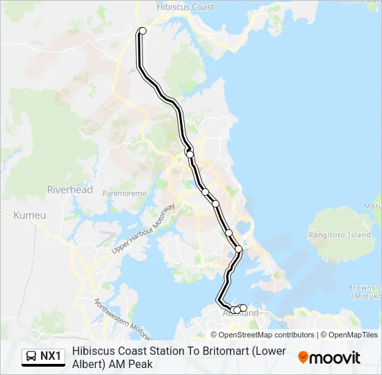 NX1 Bus Line Map