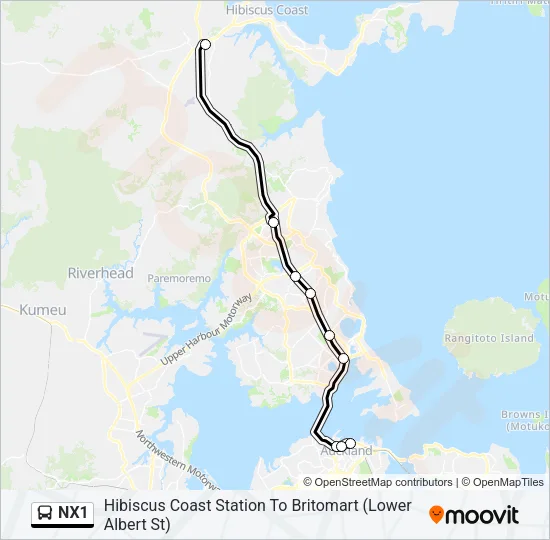 NX1 Bus Line Map