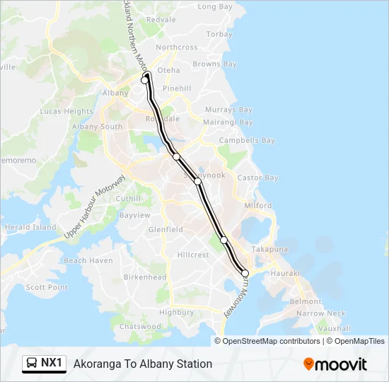 NX1 Bus Line Map