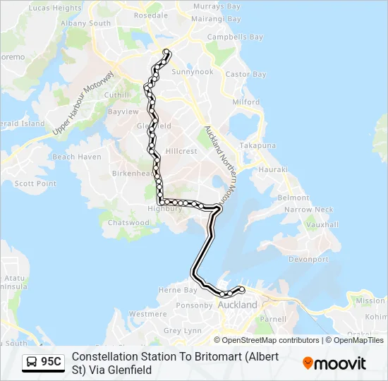 95C Bus Line Map