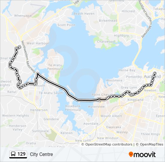 Auckland Bus Routes Maps 129 Route: Schedules, Stops & Maps - City Centre (Updated)