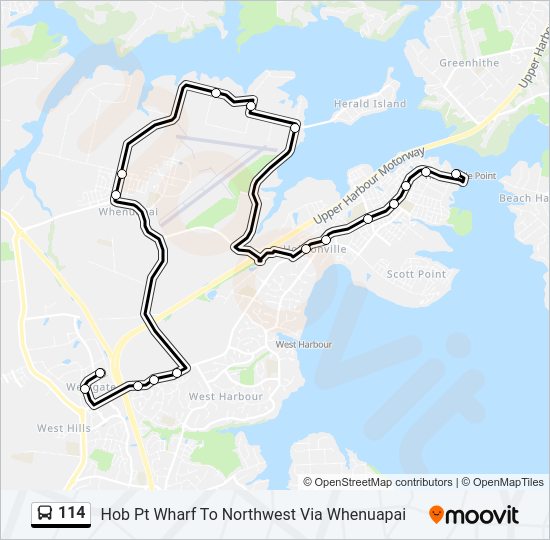 114 Bus Line Map