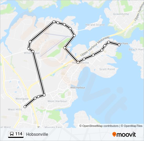 114 Route Schedules Stops Maps Hobsonville Updated 