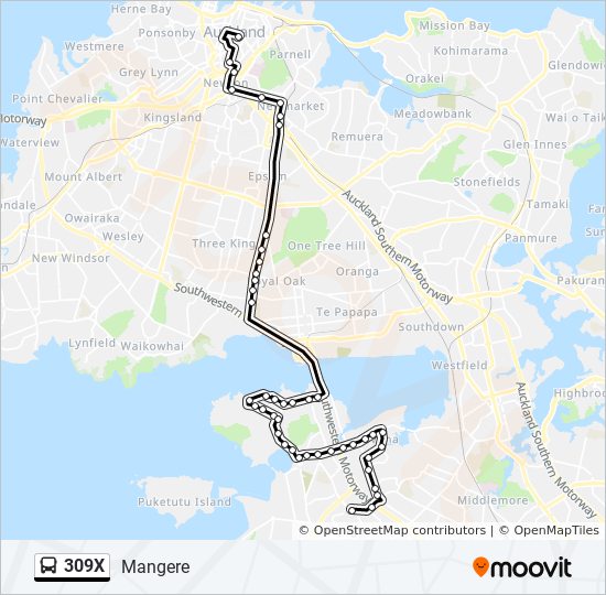 309X bus Line Map