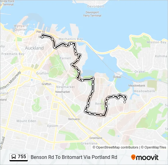 755 Bus Line Map