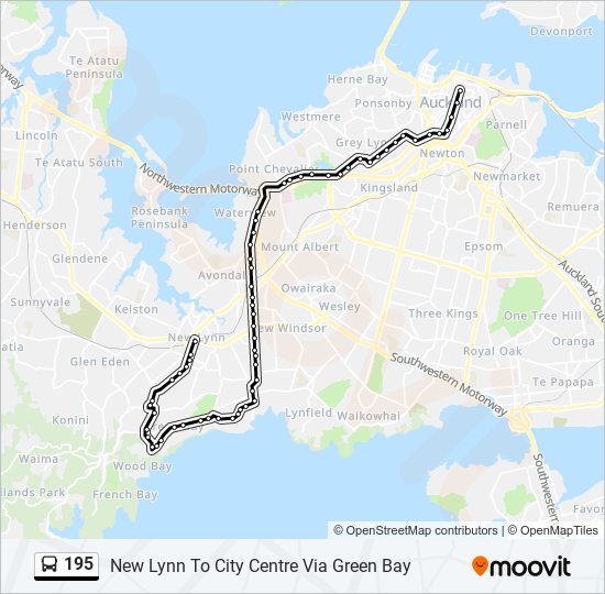 195 bus Line Map