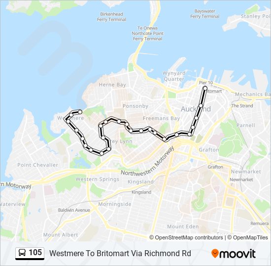 Bus 105 Route Map 105 Route: Schedules, Stops & Maps - Britomart (Updated)