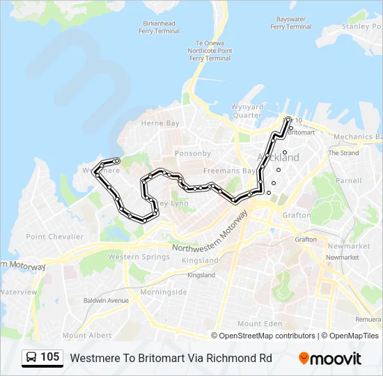 105 Bus Line Map