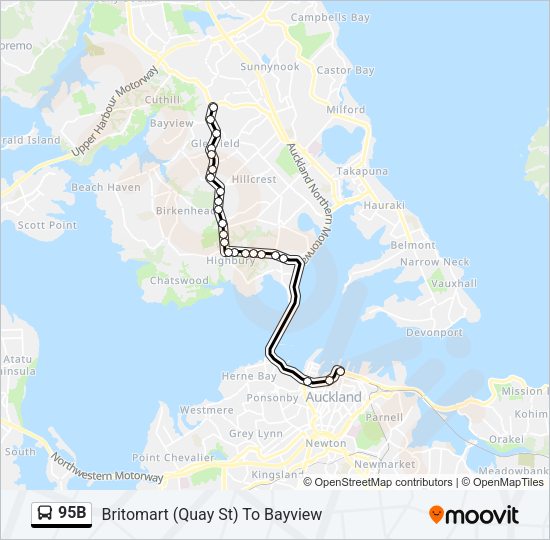 95B Bus Line Map