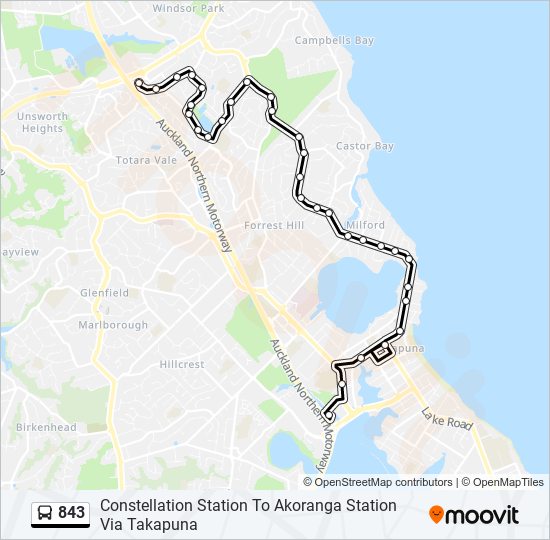 843 Route: Schedules, Stops & Maps - Constellation Station To Akoranga ...