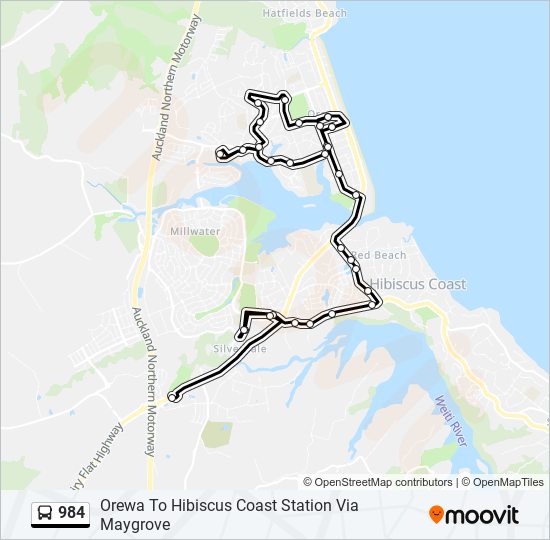 984 bus Line Map