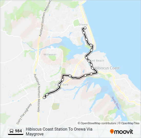 984 Bus Line Map