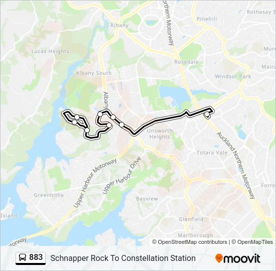 883 Bus Line Map