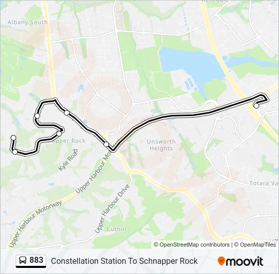 883 Bus Line Map