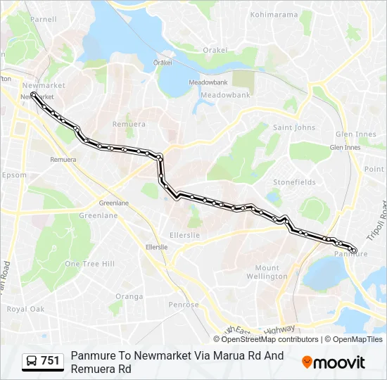 751 Bus Line Map